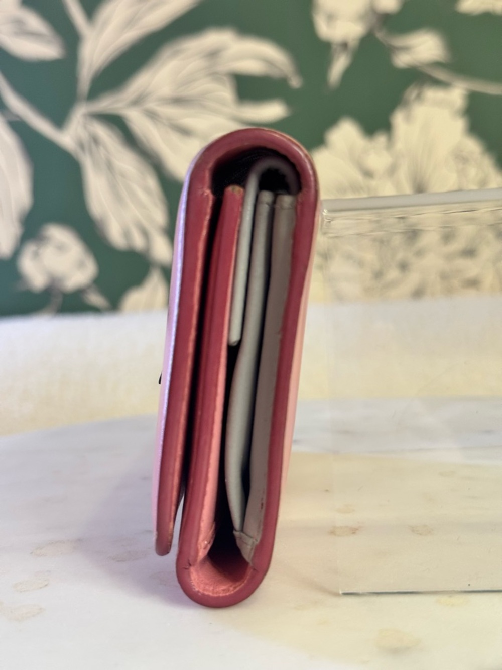 Miu Miu Pink Leather Bow Trifold Wallet EUC - Picture 4 of 13